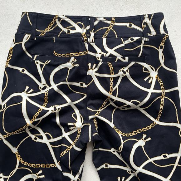 CACHE Women’s 2 Bridle Print Stretch Slim Trouser Pant Black Gold Chain - Picture 7 of 10